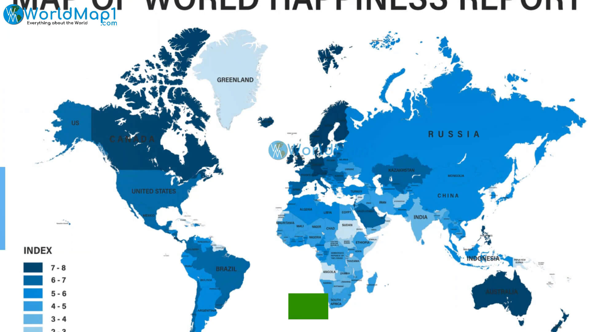 World Countries Happiness Map